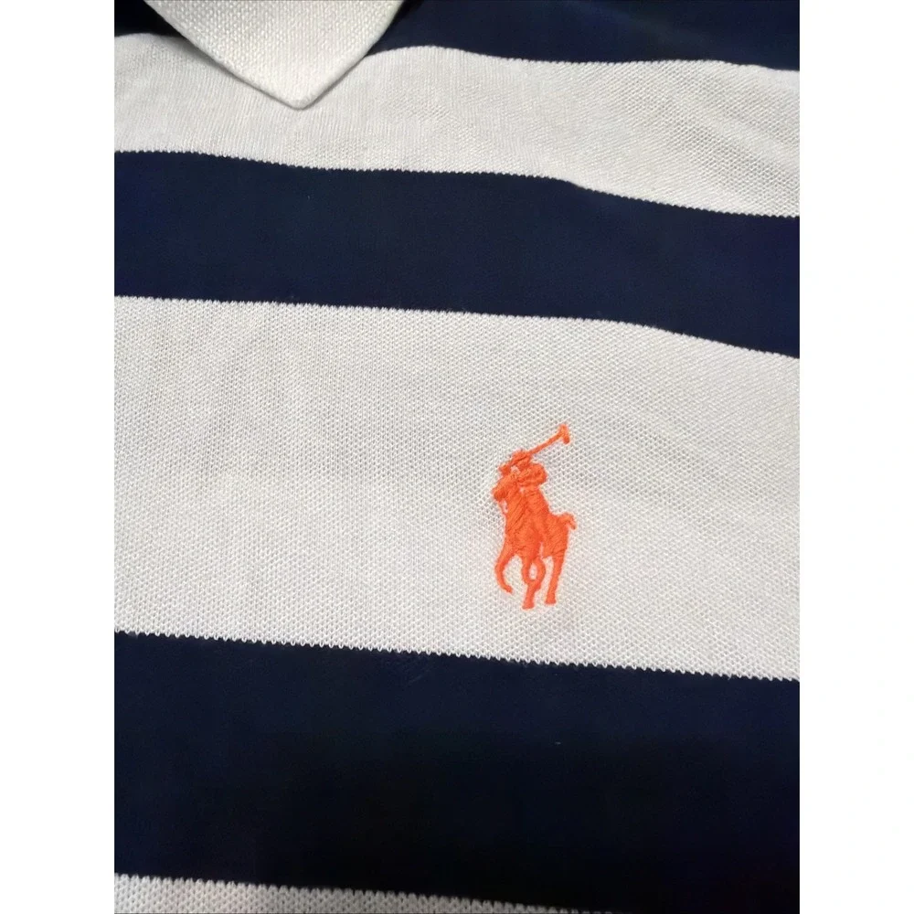 Polo Ralph Lauren Polo Golf Short Sleeve Striped White & Blue Shirt Mens Sz XL